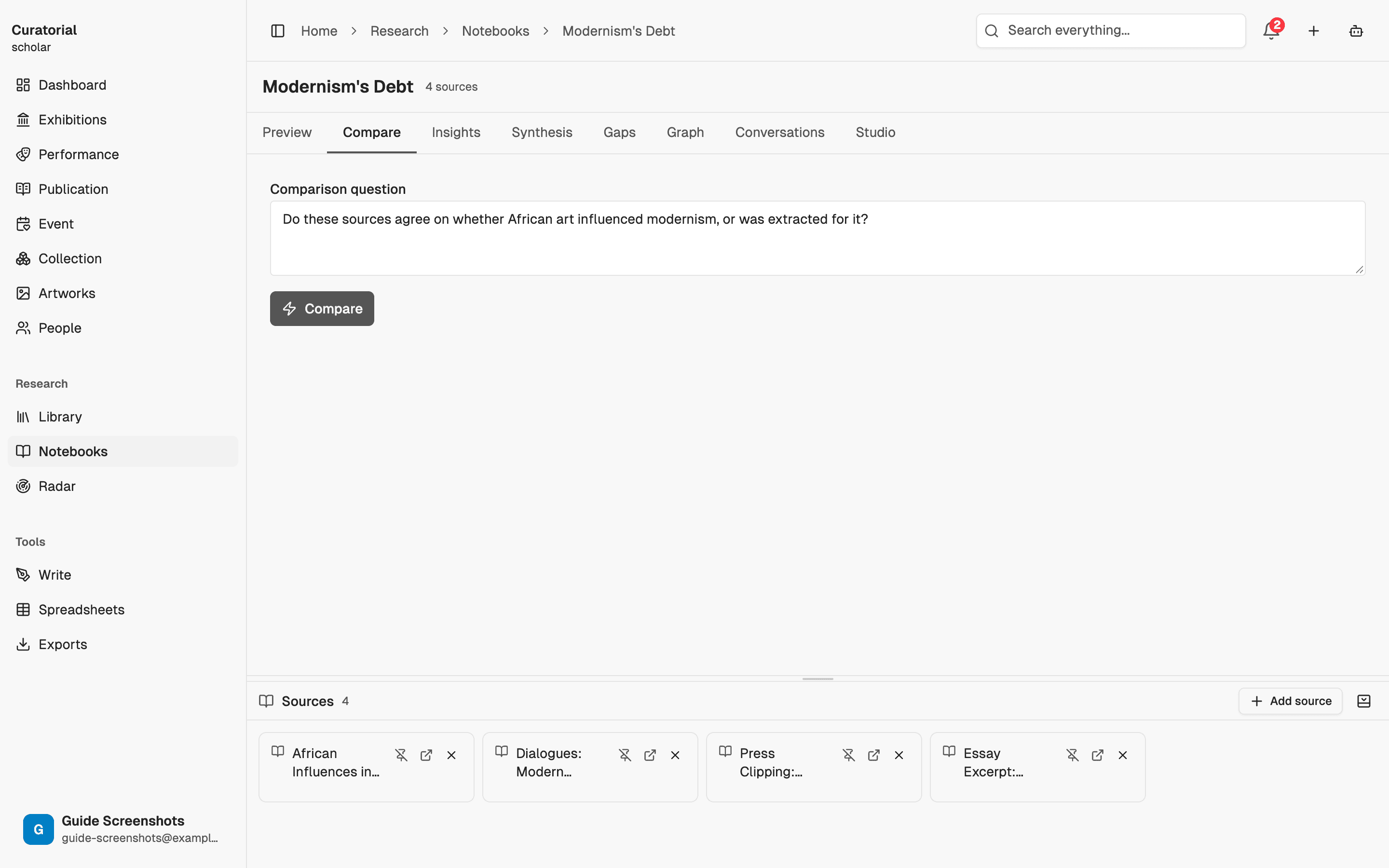 Selecting sources and framing the comparison