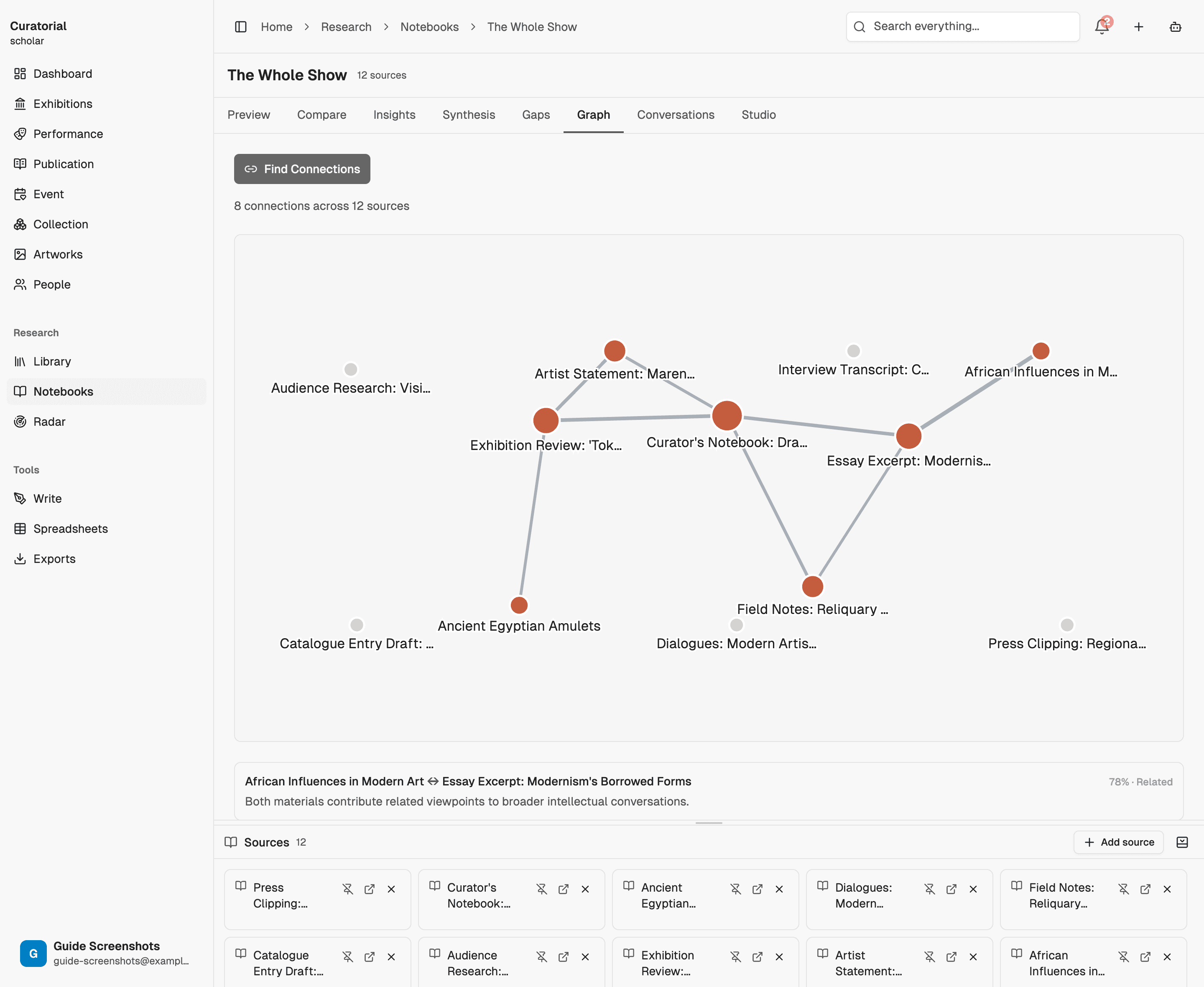 The connection graph with weighted edges