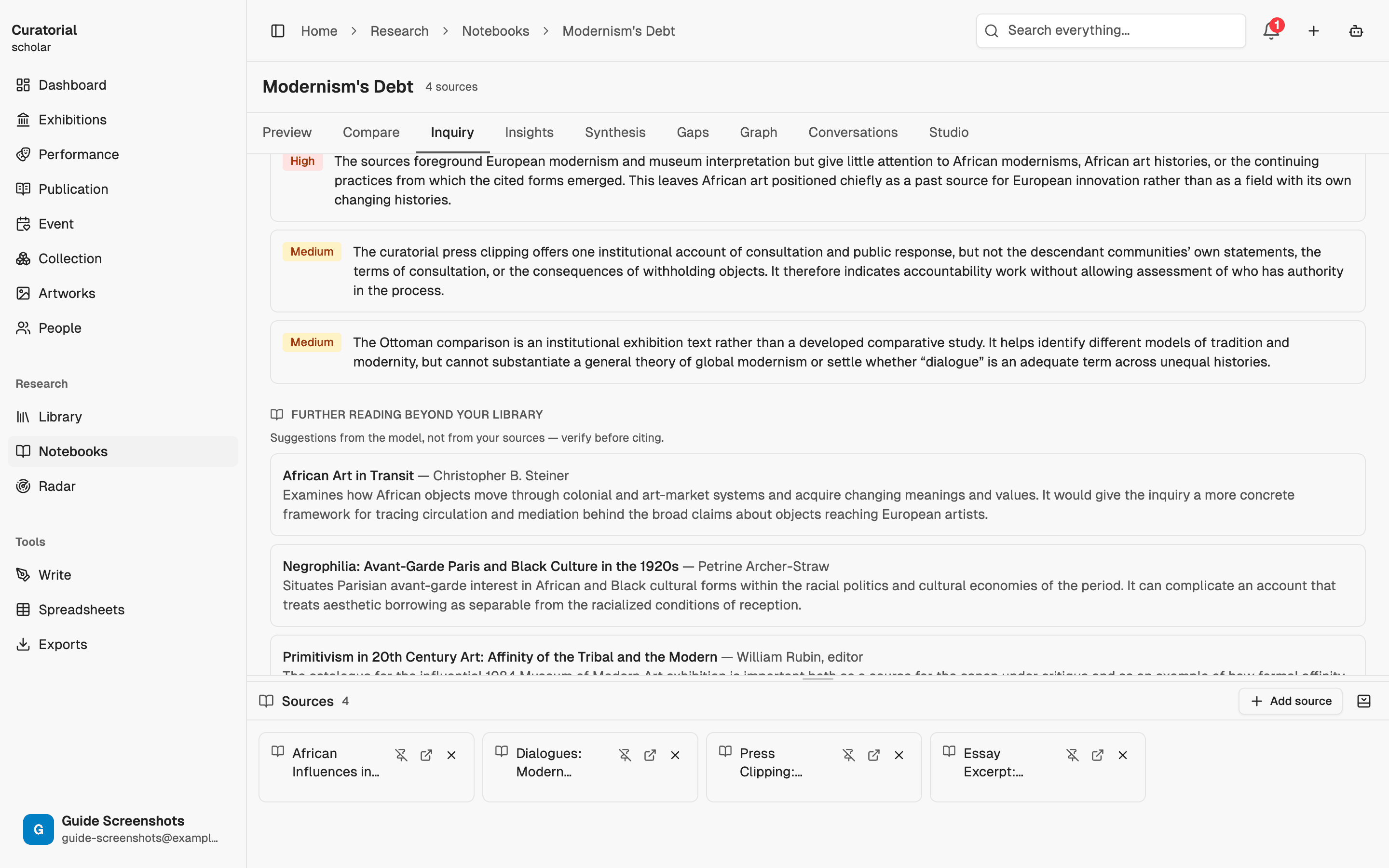 External recommendations for further research