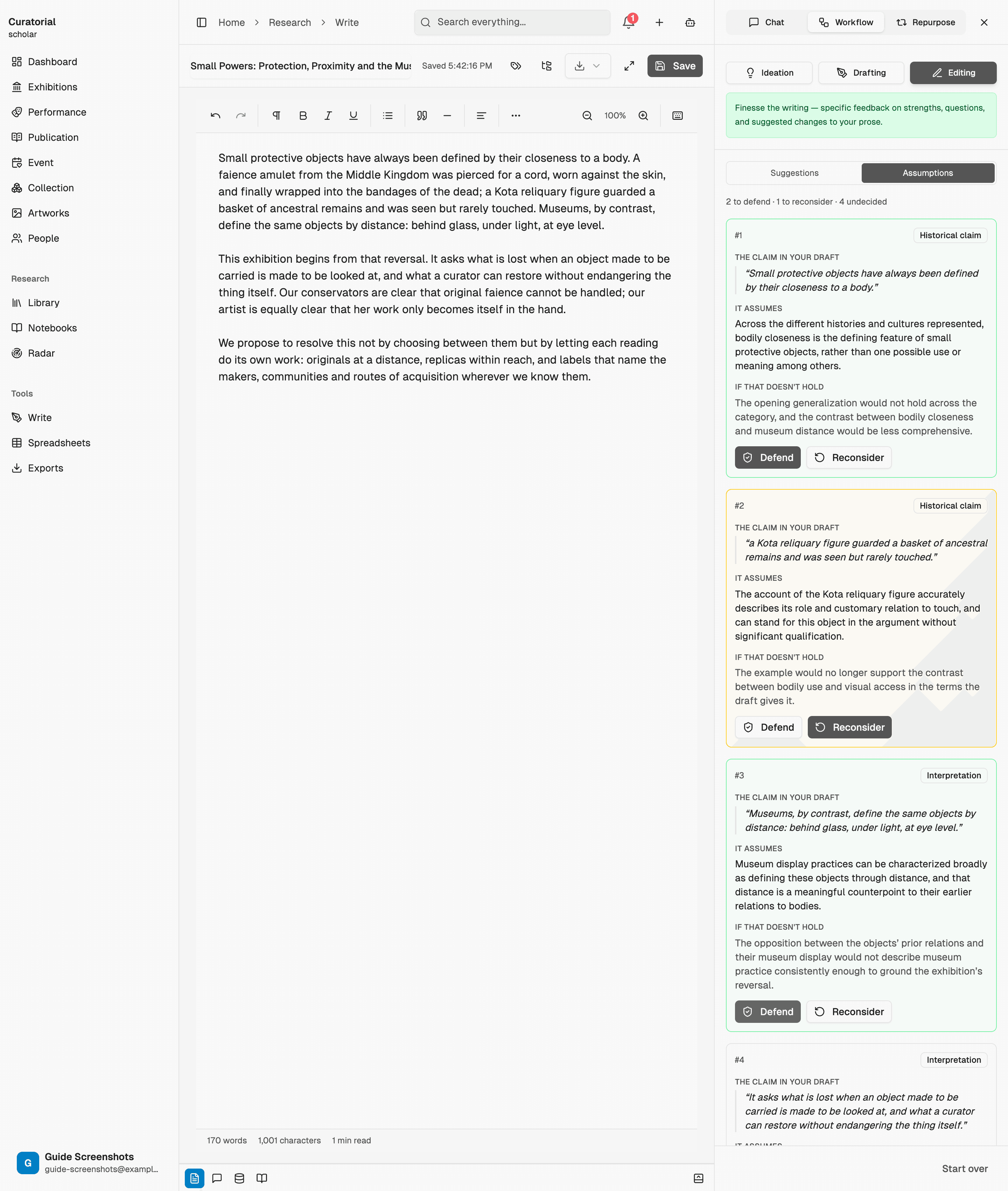 Underlying assumptions made visible