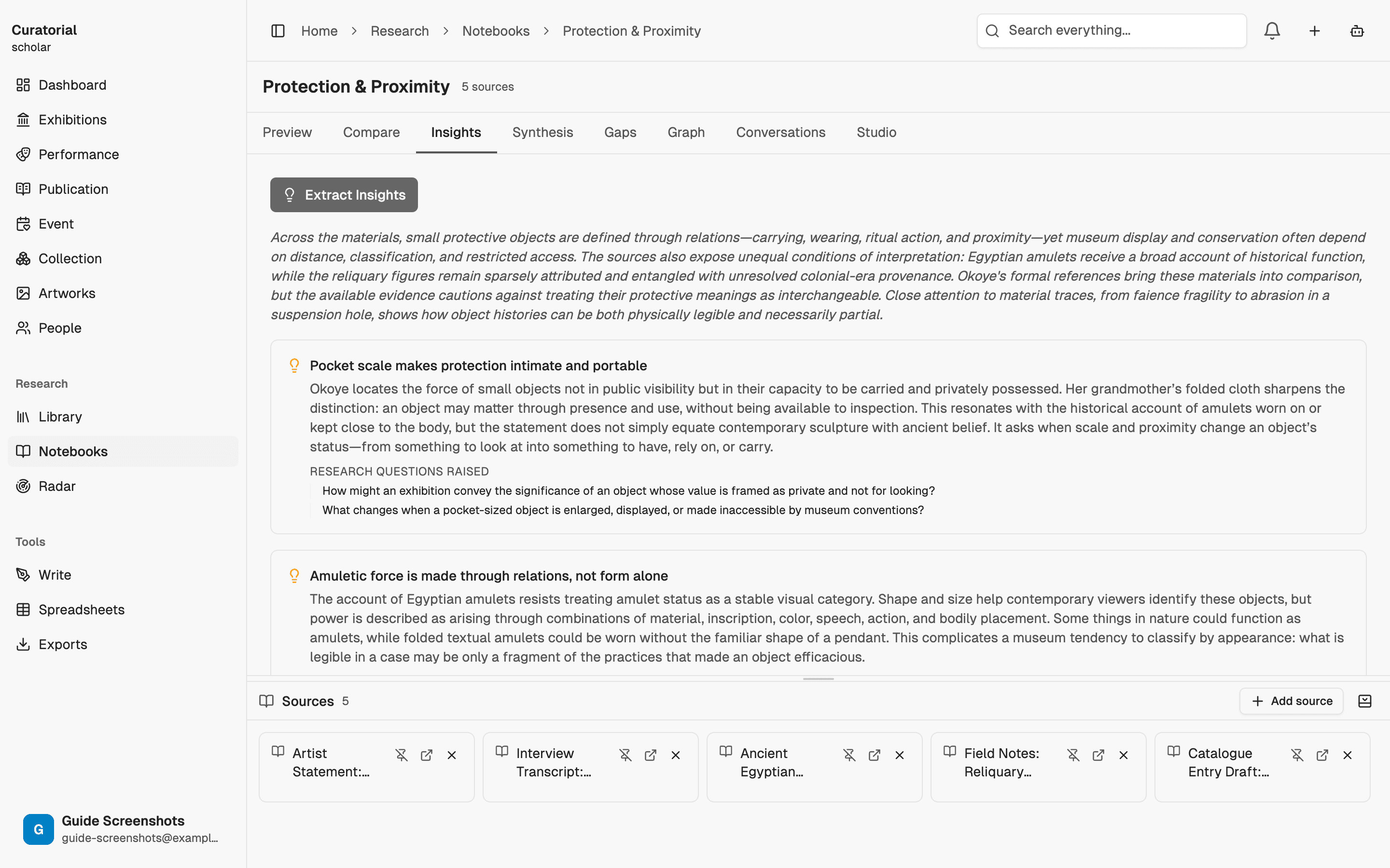 Insights with quality scores