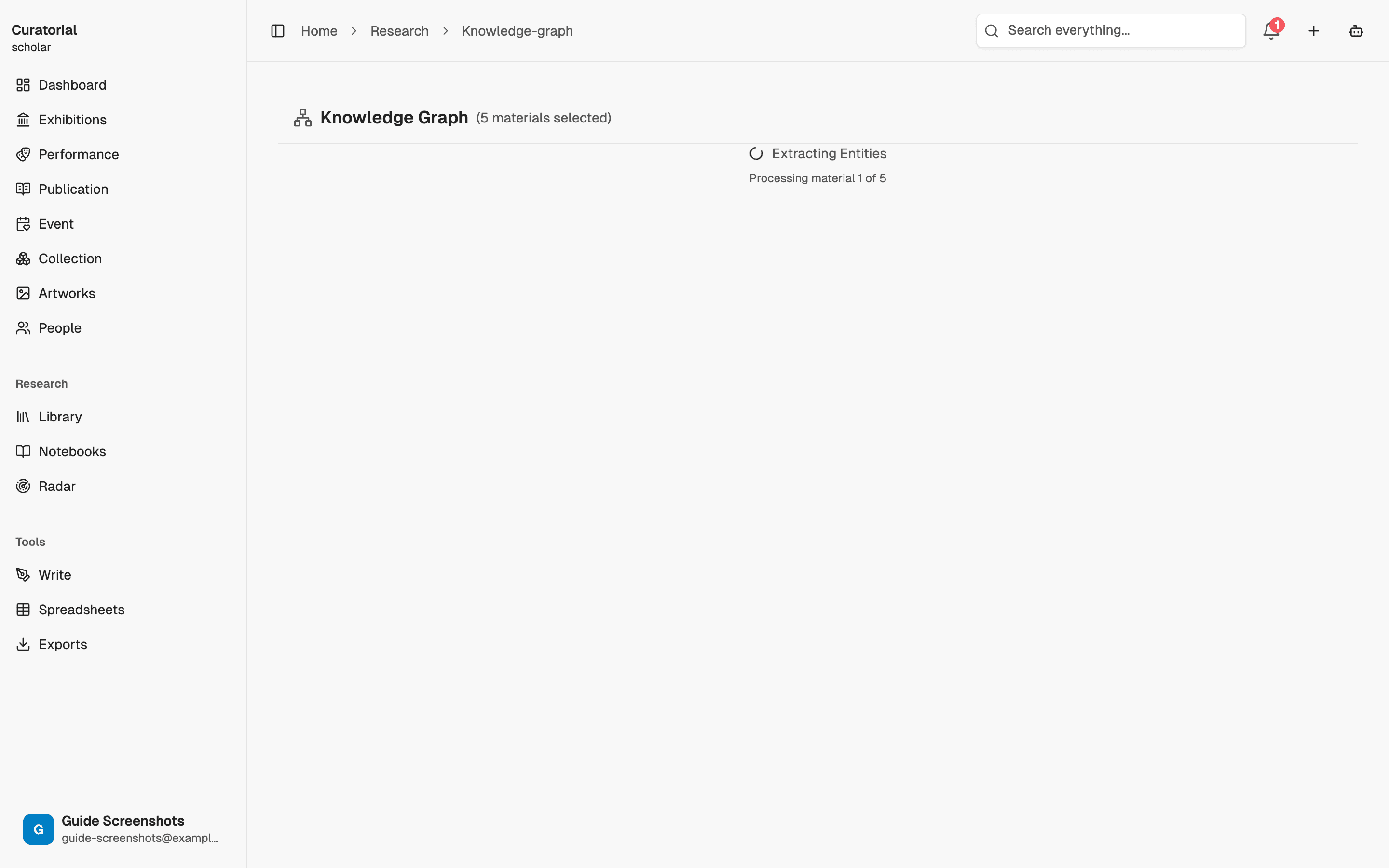 Building a knowledge graph from materials
